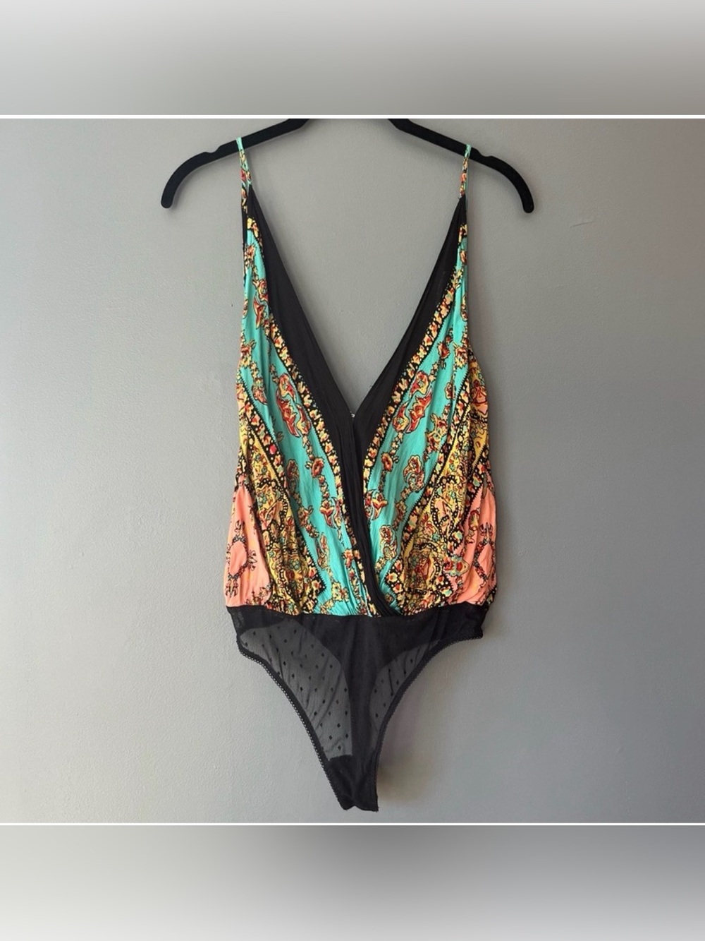 Free People Border Babe Printed Bodysuit Size Medium - Picture 5 of 10
